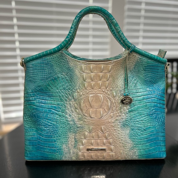 Brahmin Handbags - Brahmin Elaine Ocean Ombré Melbourne Genuine Leather Croc-Embossed Tote/Shoulder